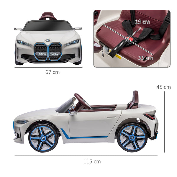 BMW - Electric Car for Children 3-6 Years with BMW License with Remote Control, and Headlights, 115x67x45 cm, White