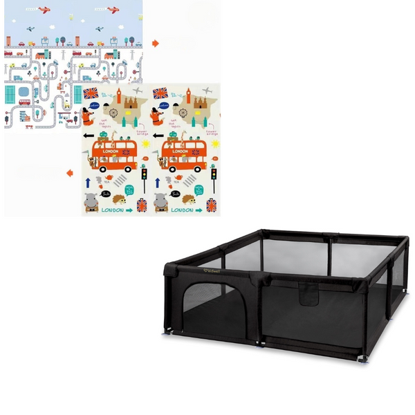 Playpen Bundle BUNDLE: Extra Large Playpen, Bundle + PIRA Foldable & Reversible Extra Large Play Mat(200 x 180 cm)