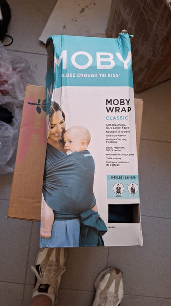 Moby Wrap Evolution Baby Carrier - Very soft and easy to wear - Denim- damaged packaGing