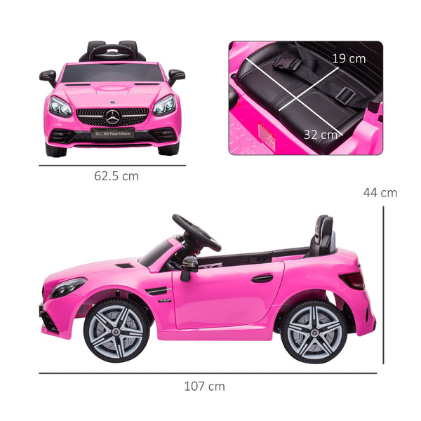 PINK MERCEDES | Electric Car for Children 3-6 Years with LED Lights, Sound Effects and Remote Control, 107x62. 5x44 cm, Pink