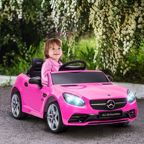 PINK MERCEDES | Electric Car for Children 3-6 Years with LED Lights, Sound Effects and Remote Control, 107x62. 5x44 cm, Pink