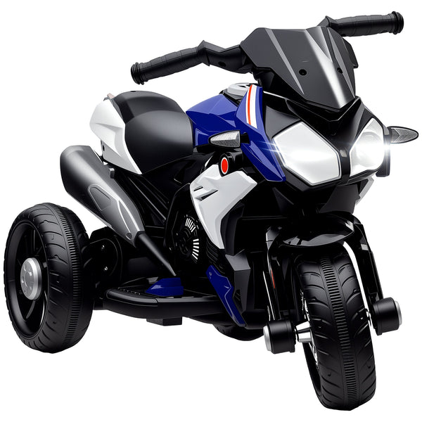 Electric Motorcycle for Children 3-5 Years Max. 25kg with Lights, Music, 6V Battery and 3km/h Speed, 86x42x52 cm Blue