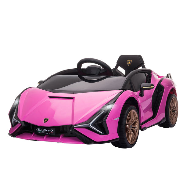 Electric Car for Children 3-5 Years Lamborghini 12V with Remote Control and Speed 3-5km/h, Pink