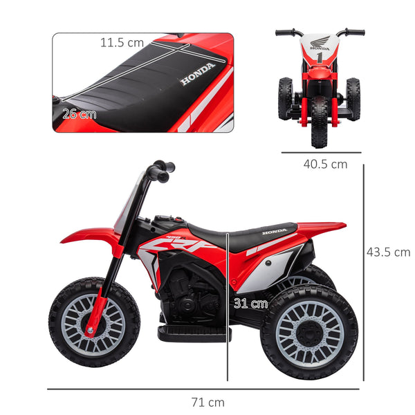 Licensed Honda CRF450RL 3-Wheeled Electric Motorcycle for Kids, Ages 18-36 Months, Red