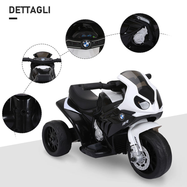 electric motorcycle for children Max. 20kg with BMW license, 6V black and white battery
