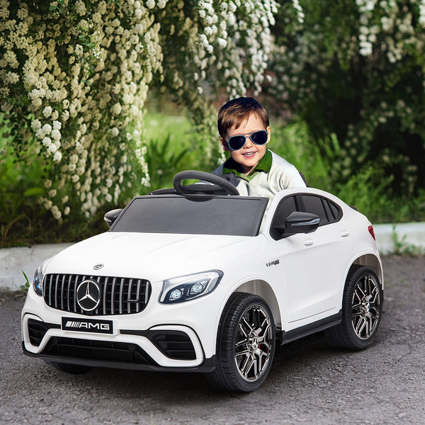 Electric Ride-On Car for Kids 3-5 Years Mercedes with Seat Belt and Remote Control, White