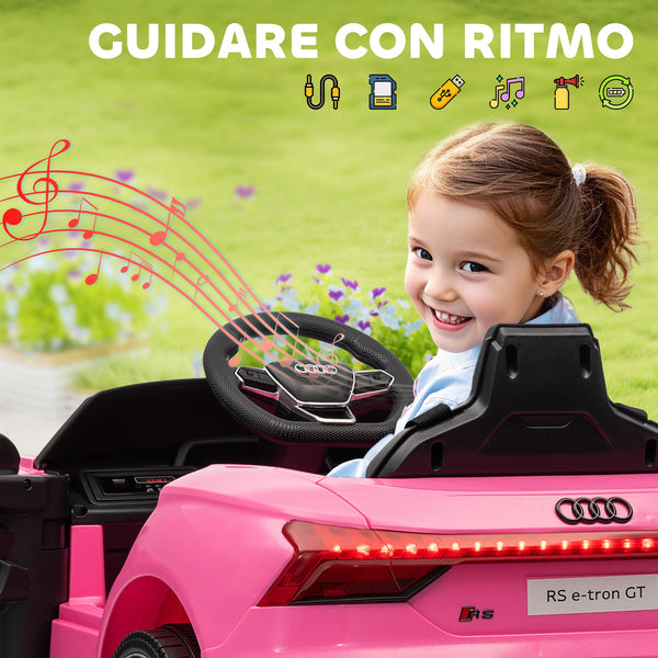 Electric Ride-On Car for Kids Ages 3-5 with Remote Control, Suspension and Horn, 103x58x41 cm, Pink