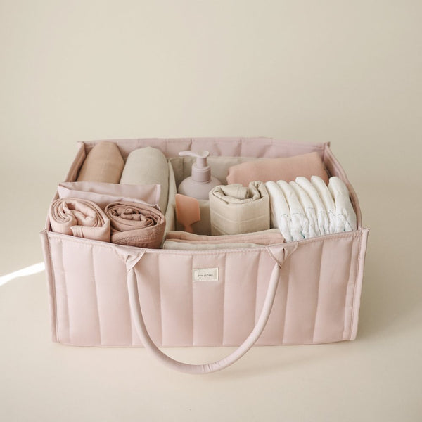 Mushie Diaper Caddy- Blush