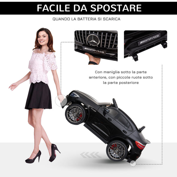 Electric Ride-On Car for Kids 3-5 Years Mercedes with Seat Belt and Remote Control, Black