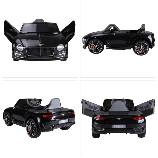 Bentley GT 6V Electric Ride-On Toy Car, with Dual Motors, Electric Car for Kids with Remote Control, Horn, Sounds, Headlights and 2 Opening Doors, 2.5-5 km/h, for 3-5 Years, Black