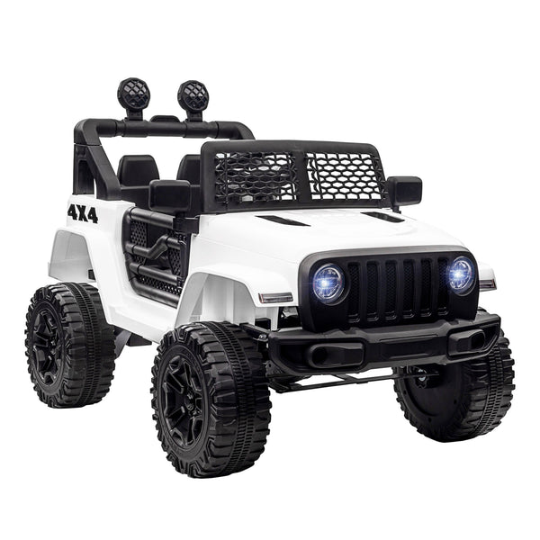 Electric Kids Car Jeep Off-Road with Remote Control and 2 Speeds, 100x65x72 cm, White