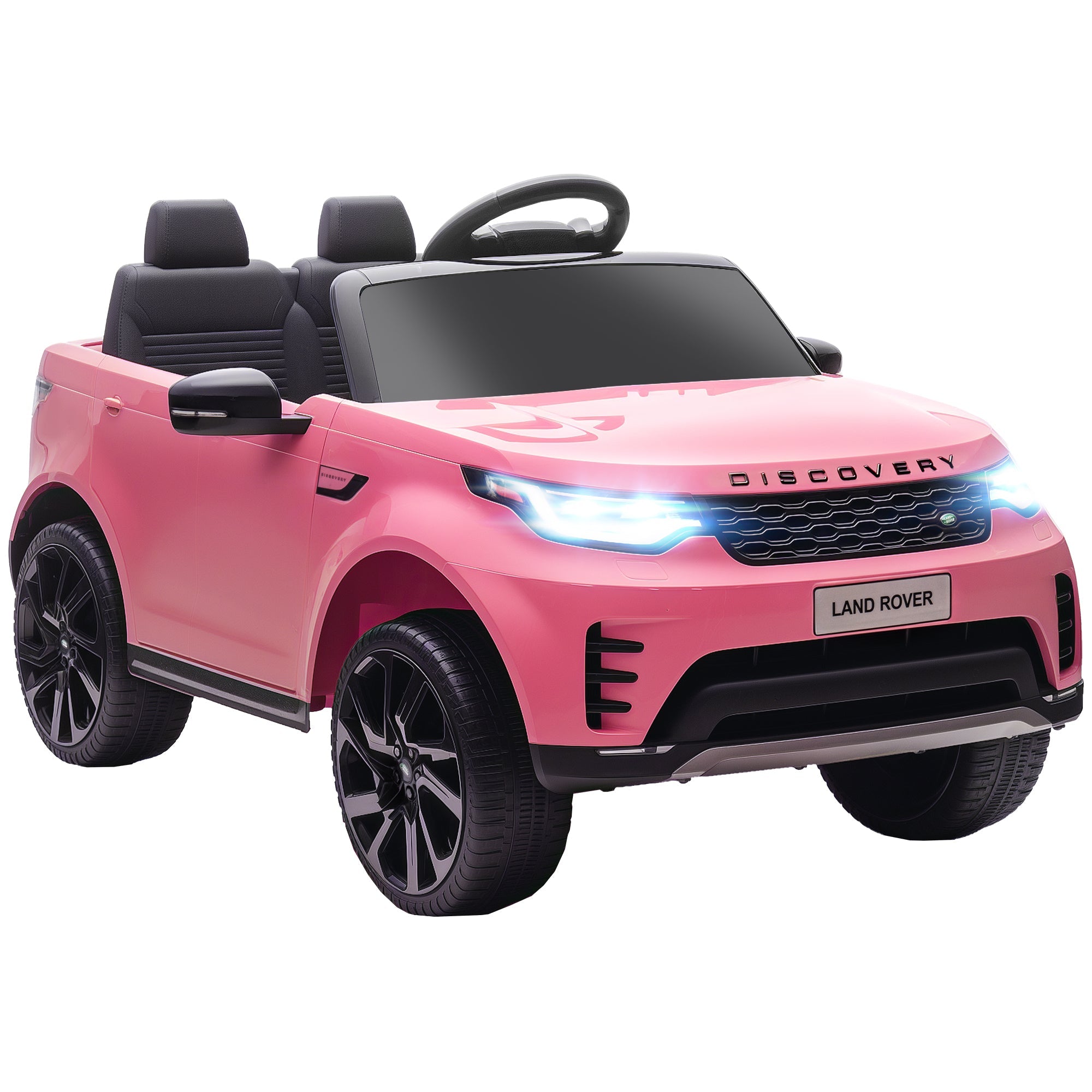 Electric Ride-On Toy Car for Kids, Land Rover License, with LED Headlights, Horn and Remote Control, 105x68.5x58 cm, Pink