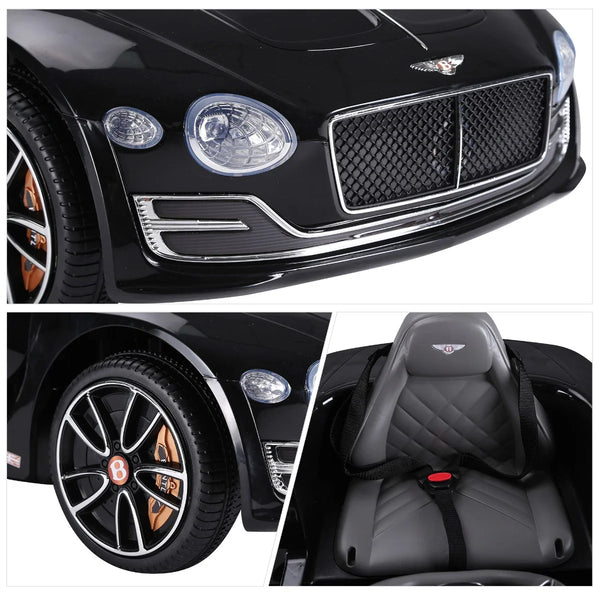 Bentley GT 6V Electric Ride-On Toy Car, with Dual Motors, Electric Car for Kids with Remote Control, Horn, Sounds, Headlights and 2 Opening Doors, 2.5-5 km/h, for 3-5 Years, Black