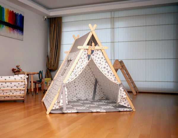 White Stars Play Tent and Play Mat