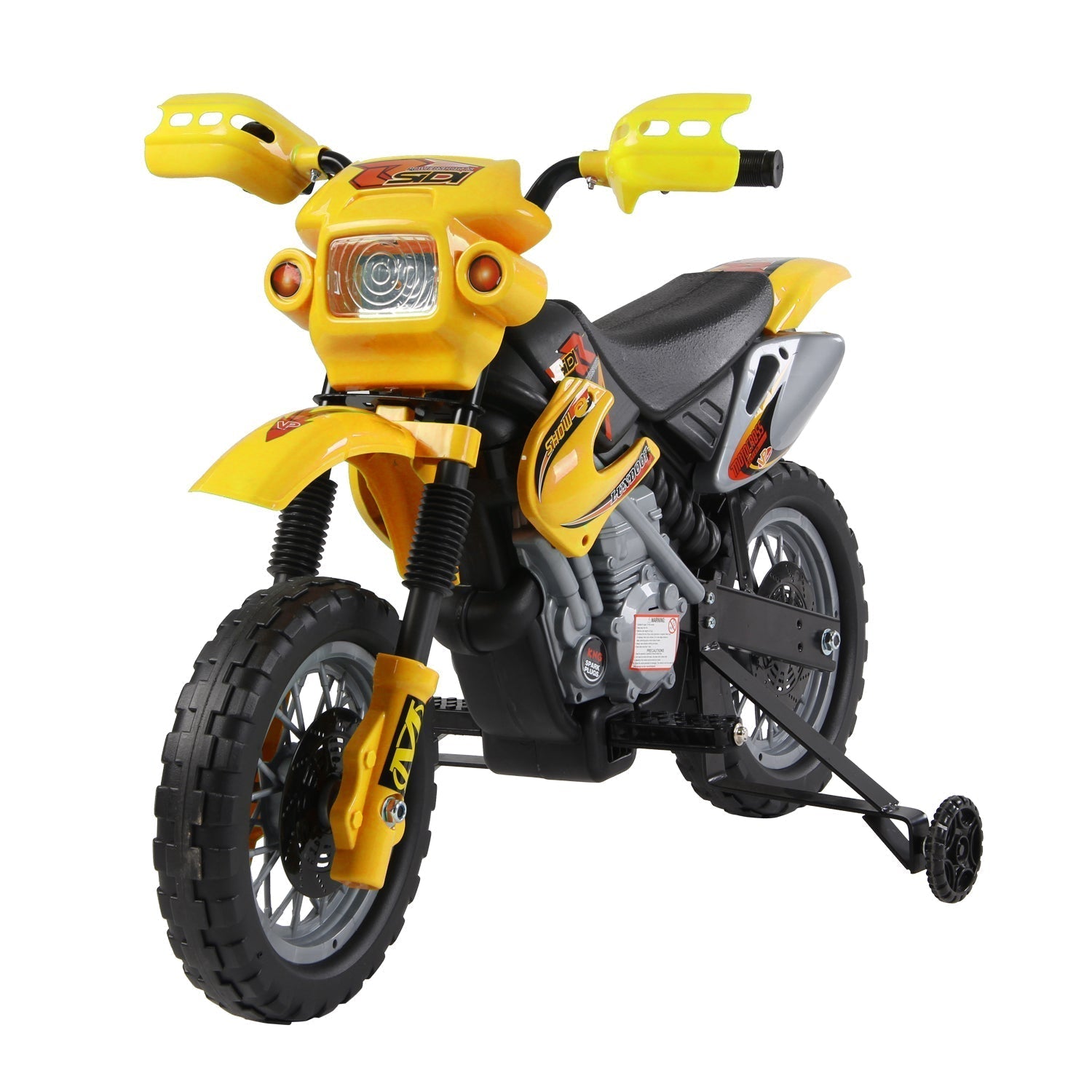 Moto Electric Cross with yellow wheel for children 3 years and more, 6v speed 6v 2.5km/h battery, 102 x 53 x 66cm