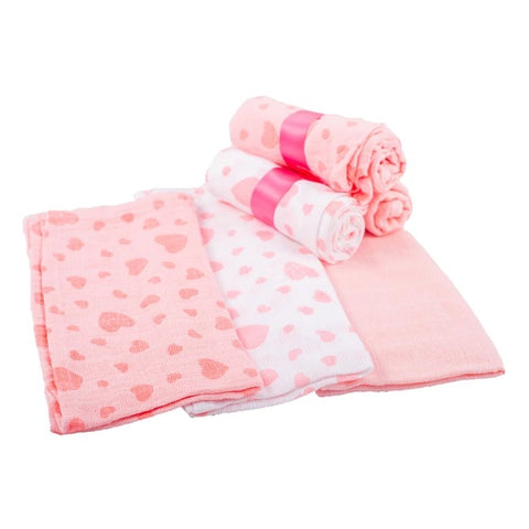 Muslin Squares- Pack of 12 Blue or Pink Pack