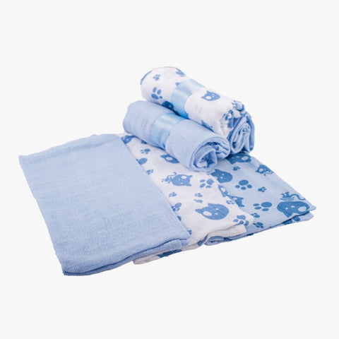 Muslin Squares- Pack of 12 Blue or Pink Pack