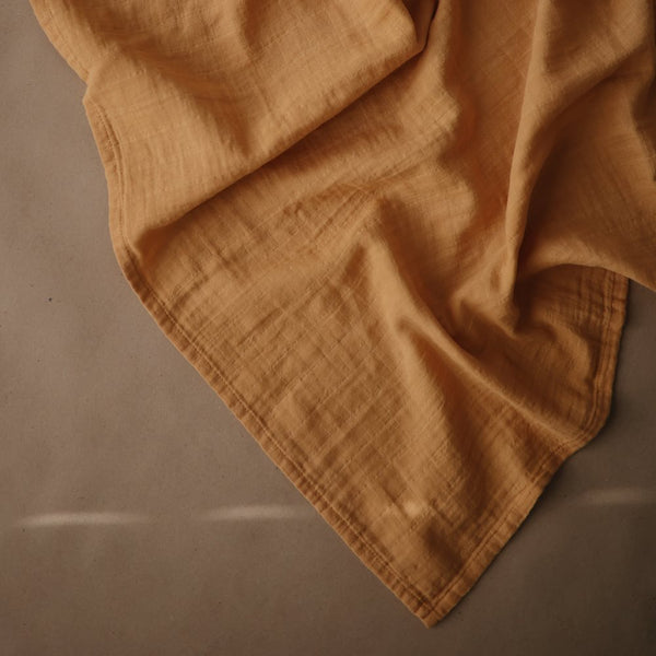Mushie Muslin Cloth 3-pack - Fall Yellow