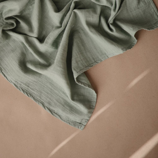 Mushie Muslin Cloth 3-pack - Roman Green