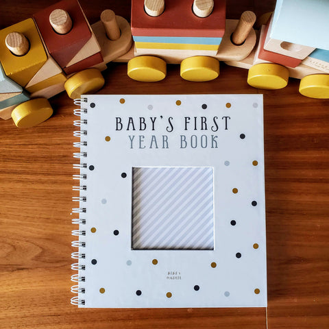 Baby Journal~ Bibs & Mushie (Laminated)