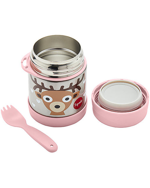 Stainless Steel Food Holder Thermos with Spoon-Fork, 350 ml - Pink Fawn