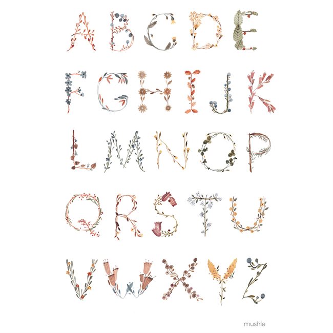 Mushie Poster Alphabet Large