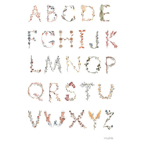 Mushie Poster Alphabet Medium