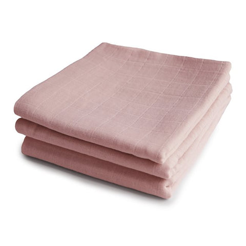 Mushie Muslin Cloth 3-pack - Blush