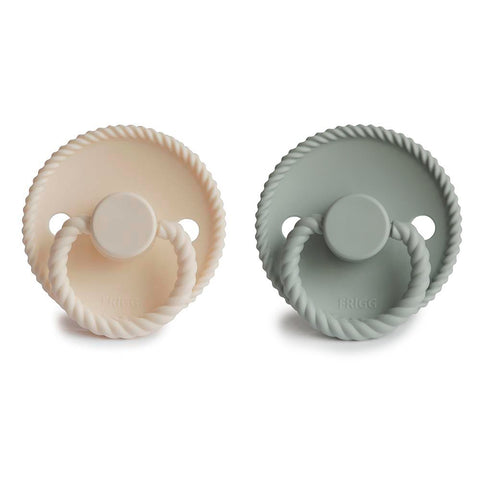 FRIGG Rope Pacifiers - Silicone 2-Pack - Cream/Sage - Size 1