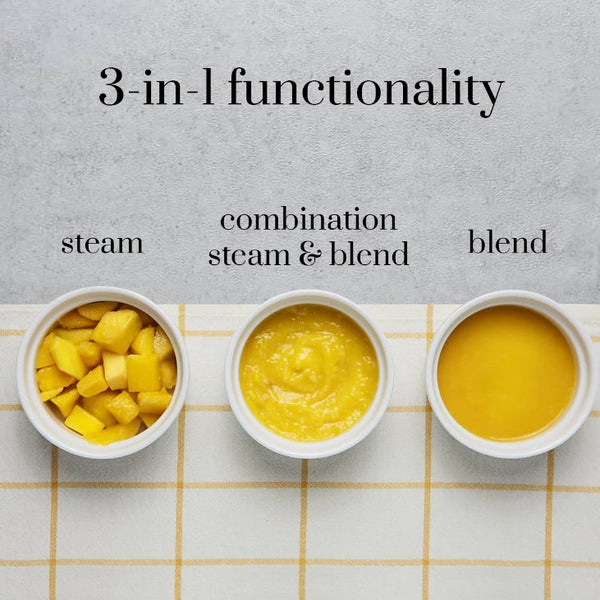 Baby Brezza One Step Food Maker Deluxe + FREE Reusable Pouches (3-Pack) & Weaning Guide