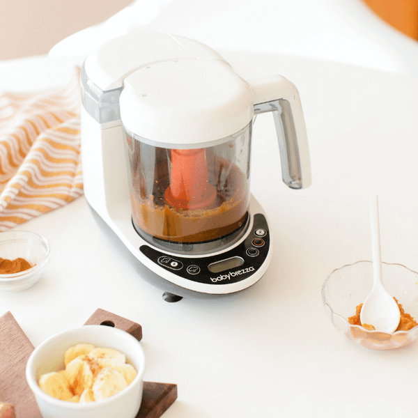 Baby Brezza One Step Food Maker Deluxe + FREE Reusable Pouches (3-Pack) & Weaning Guide
