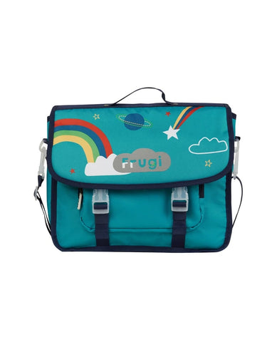 Frugi Super Satchel Backpack, Pacific Aqua/Rainbow