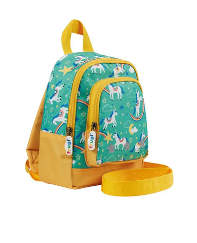Frugi Little Adventurers Backpack, Aqua Cosmic Unicorn