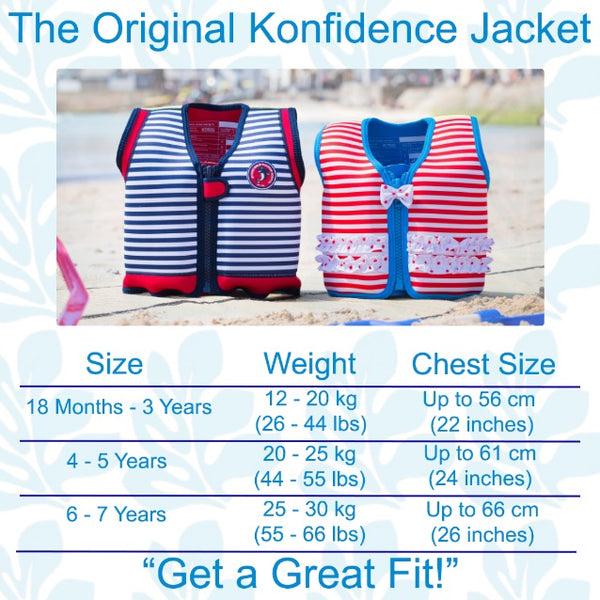 Konfidence Swim Jacket – The Original Buoyancy Swim Vest, Blue Palm Maui