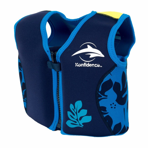 Konfidence Swim Jacket – The Original Buoyancy Swim Vest, Blue Palm Maui