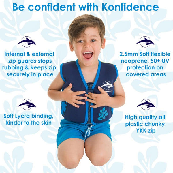 Konfidence Swim Jacket – The Original Buoyancy Swim Vest, Blue Clownfish Scoot