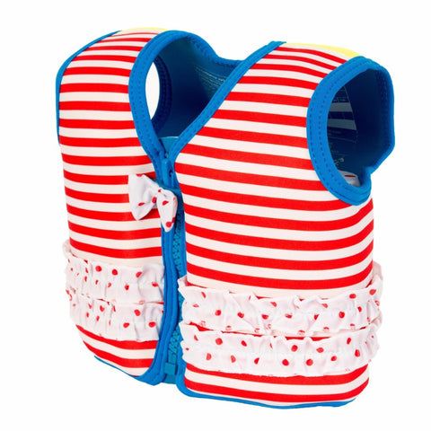Konfidence Swim Jacket – The Original Buoyancy Swim Vest, Red Stripe Martha