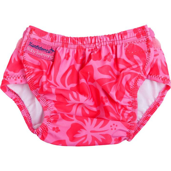Konfidence Aquanappy – One Size Fits All Swim Nappy, Pink Hibiscus