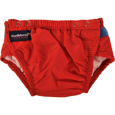 Konfidence Aquanappy – One Size Fits All Swim Nappy, Red