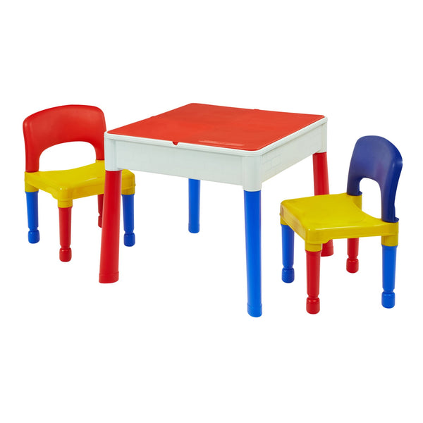 Liberty House 5 in 1 Multipurpose Activity Table & 2 Chairs Set, Red/Multi