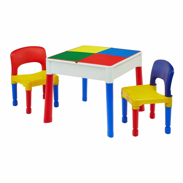Liberty House 5 in 1 Multipurpose Activity Table & 2 Chairs Set, Red/Multi