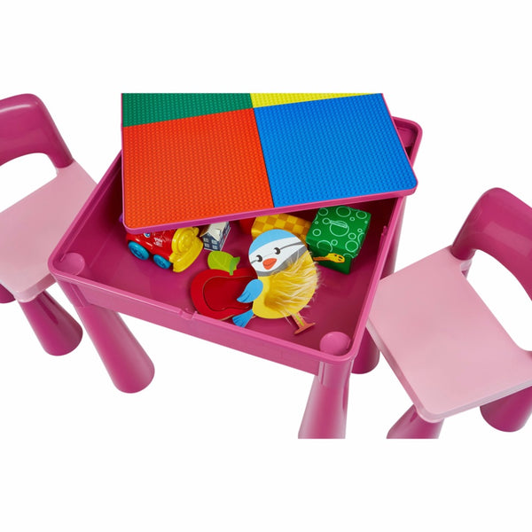 Liberty House 5 in 1 Multipurpose Activity Table & 2 Chairs Set – Pink