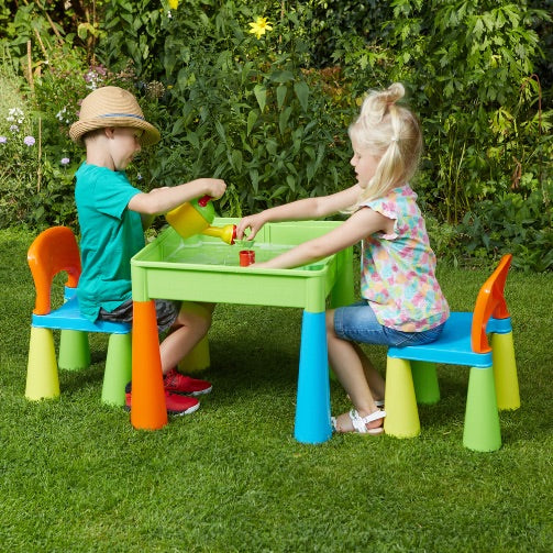 Liberty House 5 in 1 Multipurpose Activity Table & 2 Chairs Set – Multicoloured
