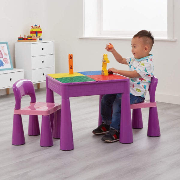 Liberty House 5 in 1 Multipurpose Activity Table & 2 Chairs Set – Purple