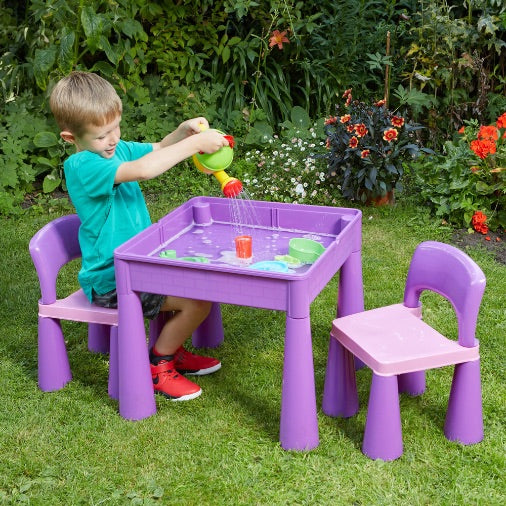 Liberty House 5 in 1 Multipurpose Activity Table & 2 Chairs Set – Purple