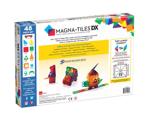 Magna-Tiles DX Clear Colors, 48 Piece Set