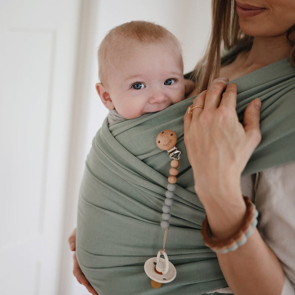 Mushie Baby Carrier Wrap Roman Green