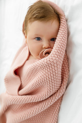 Baby blanket Rice grain- Soft Pink