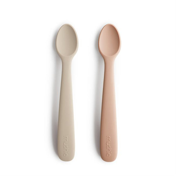 Silicone Feeding Spoons 2-Pack Blush/Shifting Sand