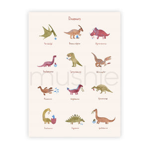 Mushie Poster Dinosaurs Medium
